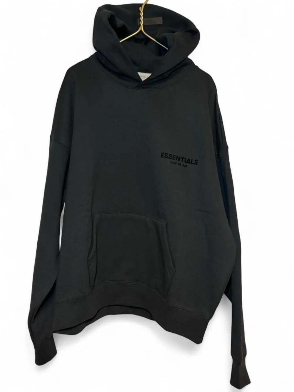 Fear of God Essentials NWT Black Pullover Hoodie + Velvet Logo - Picture 2 of 8